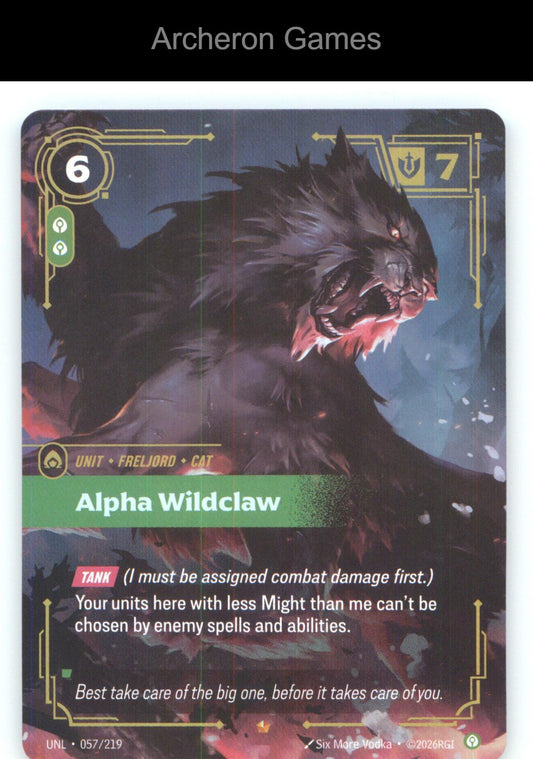 Alpha Wildclaw UNL 057/219 Epic Unleashed Riftbound Card Foil