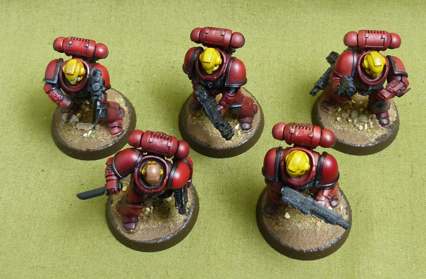 Intercessor Squad set of 5 painted - Blood Angels - Warhammer 40K #3ZB