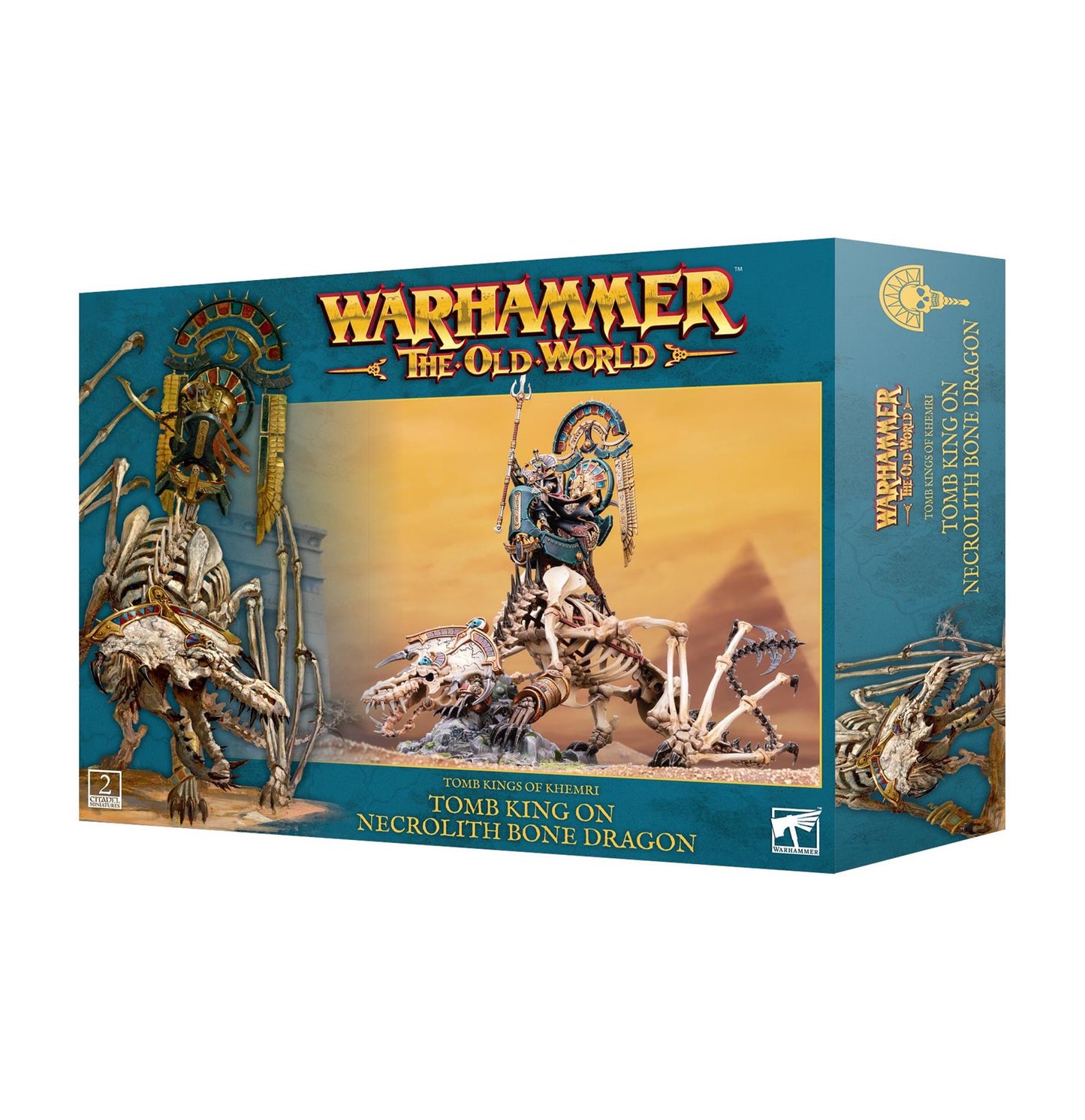 Tomb King on Necrolith Bone Dragon - Tomb Kings of Khemri - Warhammer Old World - Available from 16/03/24