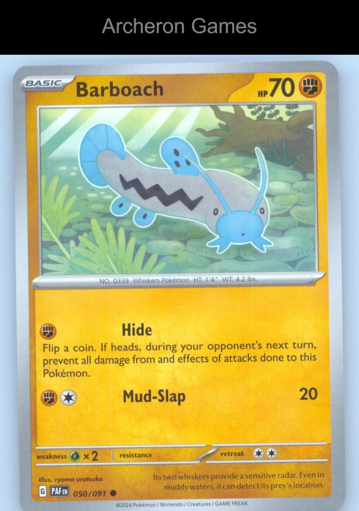 Pokemon Card Barboach PAF 050/091 C Paldean Fates