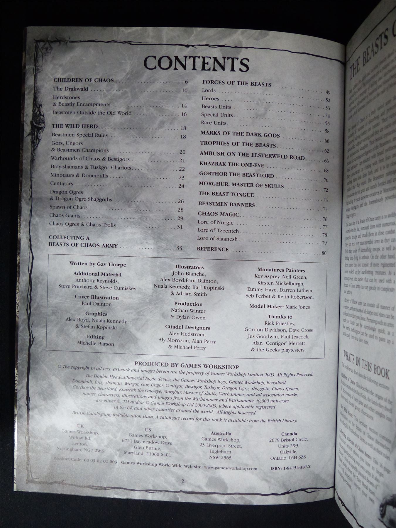 Warhammer Armies: Beasts of Chaos 6th Edition Softback - Warhammer Old World #1HT