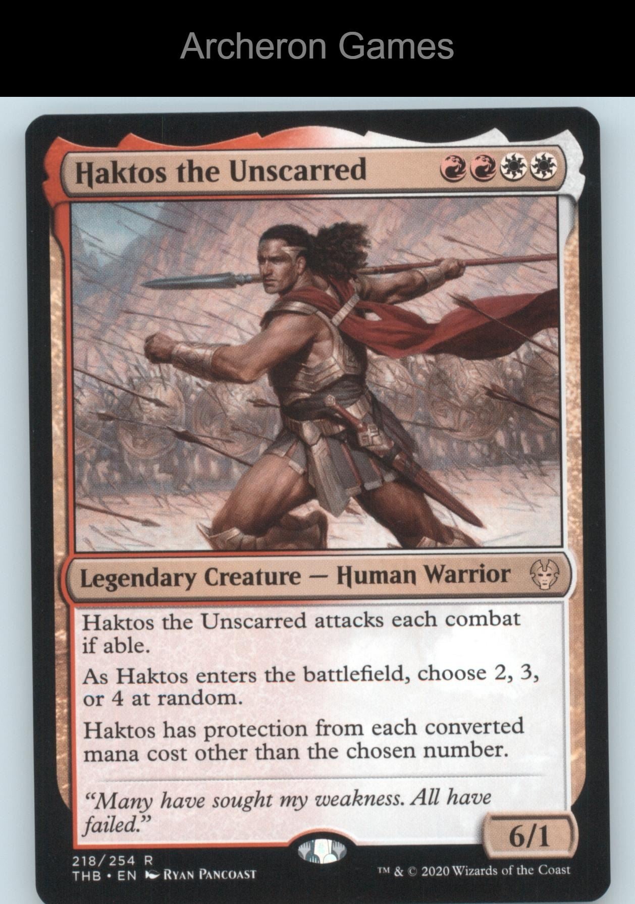 Haktos the Unscarred 218 R MTG Card Theros Beyond Death