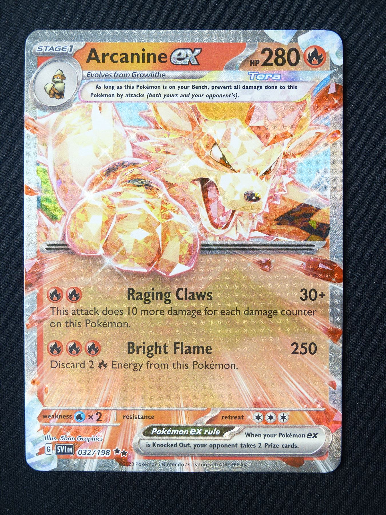 Arcanine EX 032/198 Textured Holo - Pokemon Card #5V4