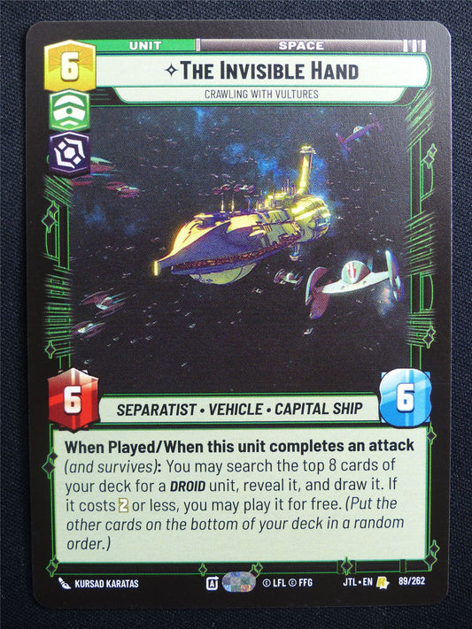 The Invisible Hand 89/262 - Star Wars Unlimited Card #AB