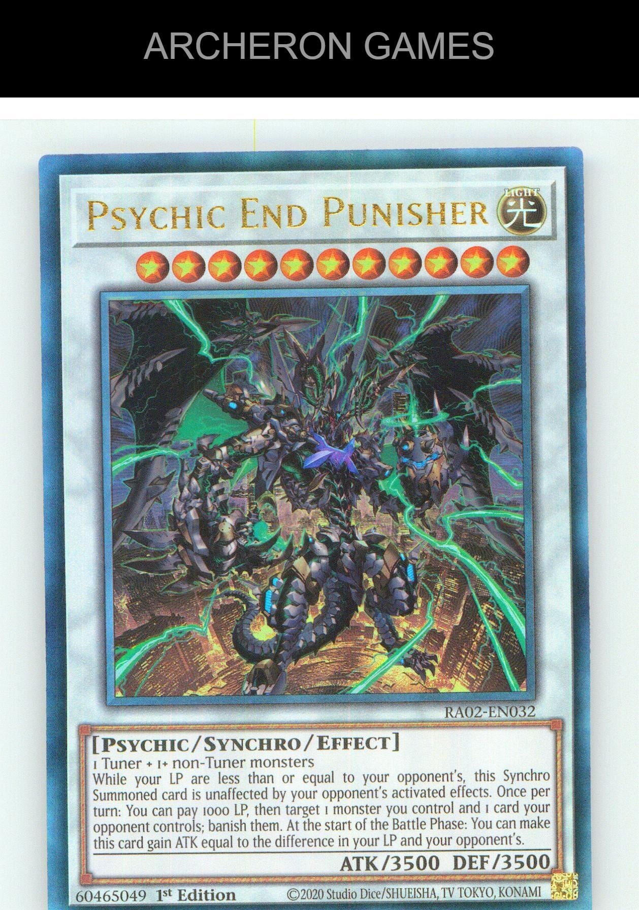 Psychic End Punisher (PUR) Prismatic Ultimate Rare YUGIOH Card 1st Edition