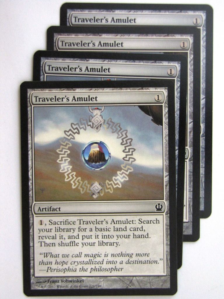 MTG Magic Cards: TRAVELER'S AMULET x4 Theros playset # 23J28