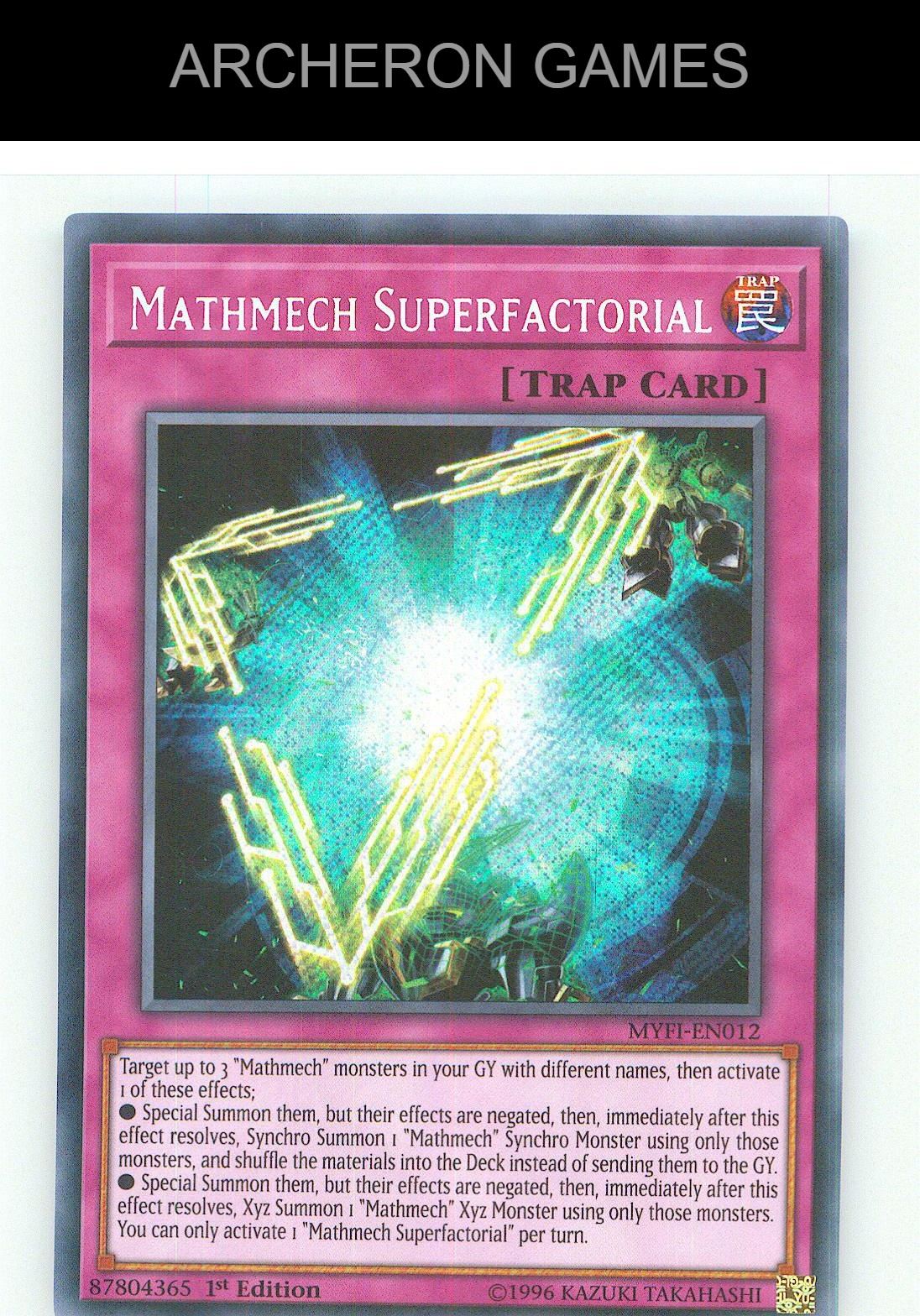 Mathmech Superfactorial SEC YUGIOH Card 1st Edition