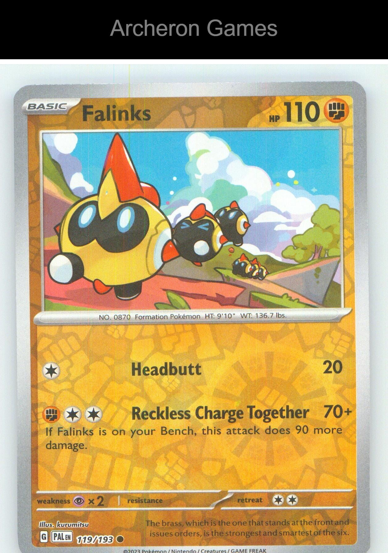 Pokemon Card Falinks PAL 119/193 C Paldea Evolved Reverse Holo