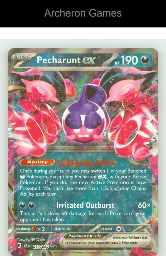 Pokemon Card Pecharunt ex SFA 039/064 Double Rare Shrouded Fable Holo