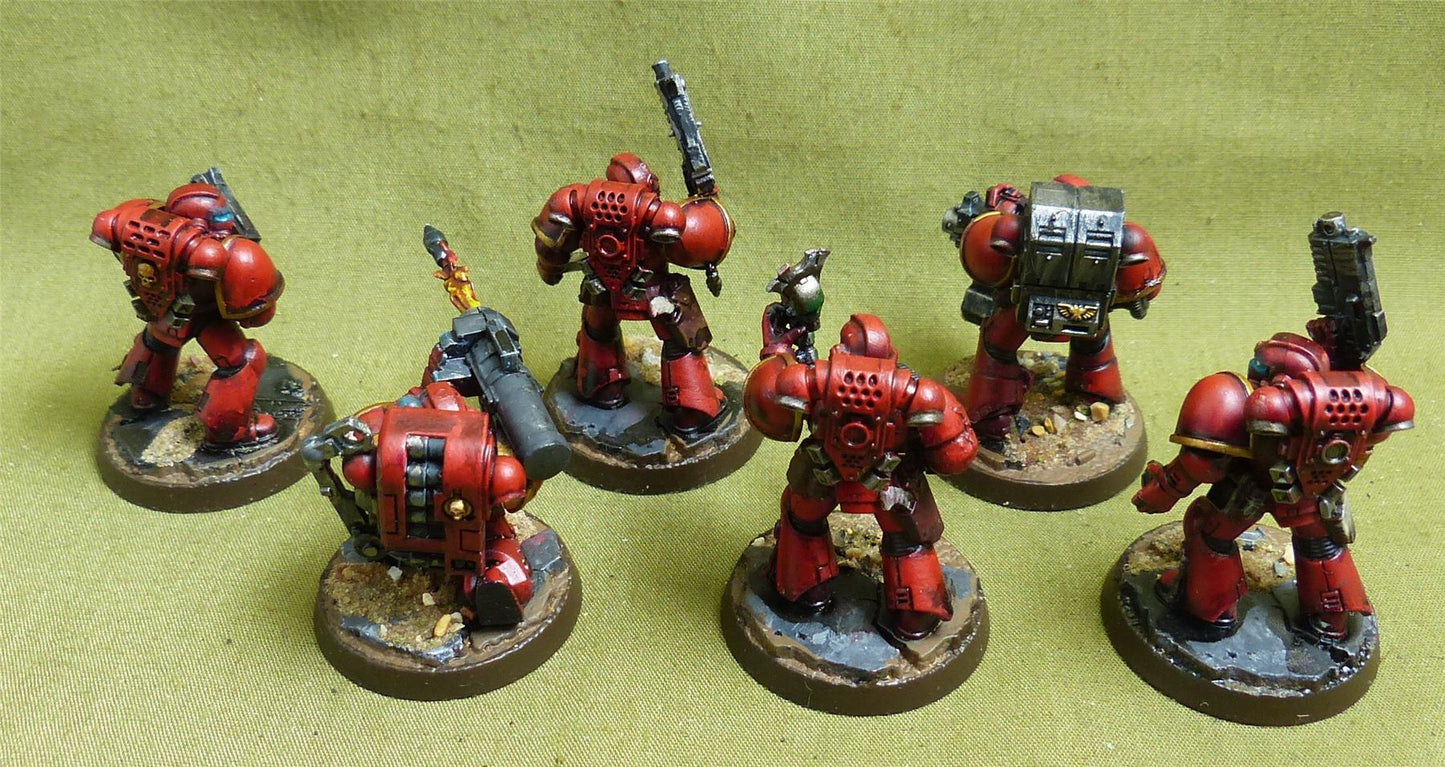 First-Born Space Marines set of 6 painted - Blood Angels - Warhammer 40K #3ZG