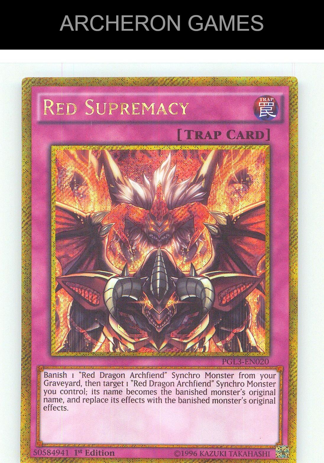 Red Supremacy Gold Secret Rare YUGIOH Card 1st Edition