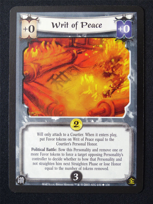 Writ of peace - WoC - Legend of the Five Rings L5R Card #11Z