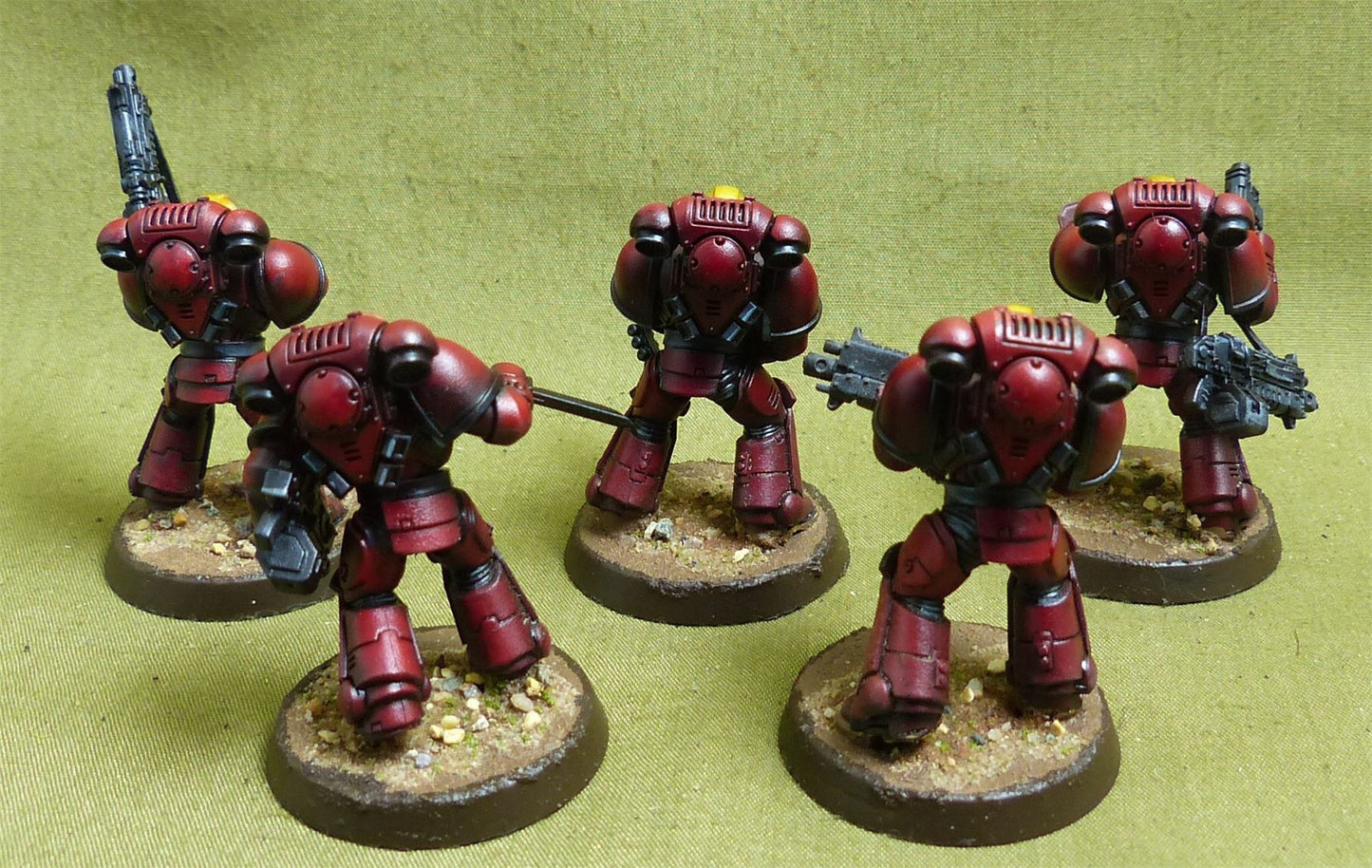 Intercessor Squad set of 5 painted - Blood Angels - Warhammer 40K #3ZB