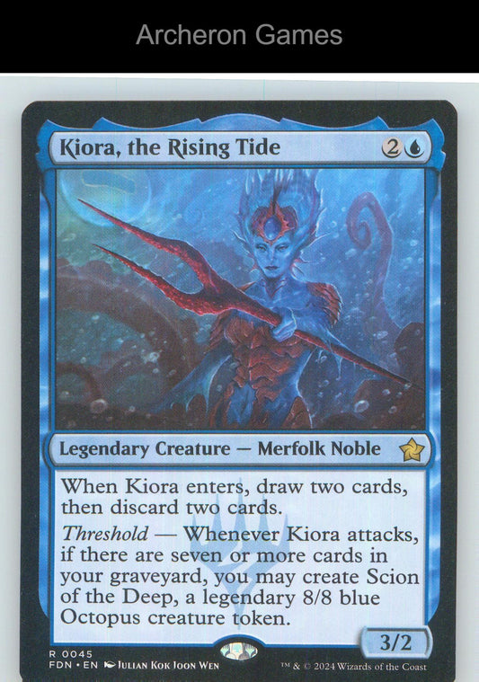 Kiora, the Rising Tide FDN 45 R MTG Card NM/EX+