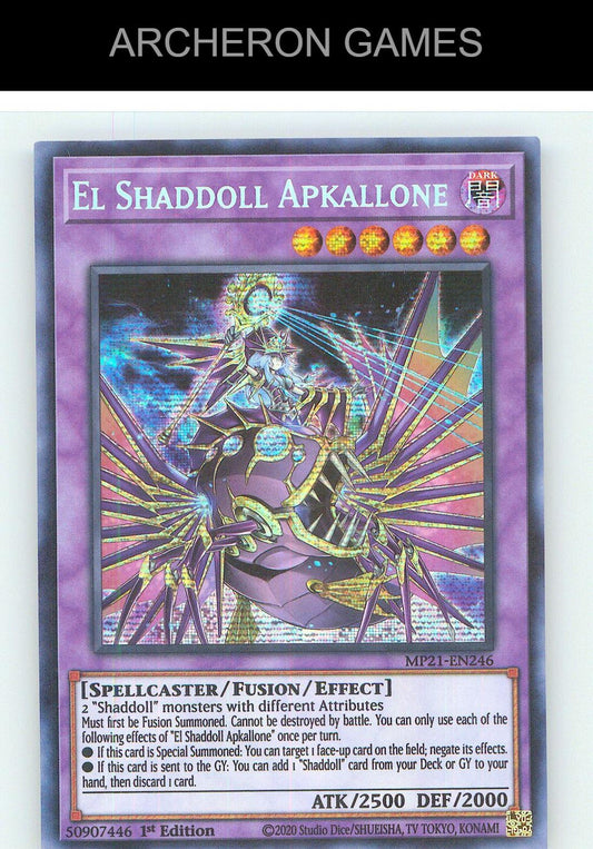 El Shaddoll Apkallone Prismatic Secret Rare YUGIOH Card 1st Edition