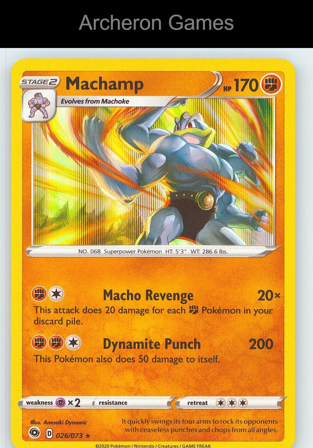 Pokemon Card Machamp CPA 026/073 Line Holo R Champion's Path