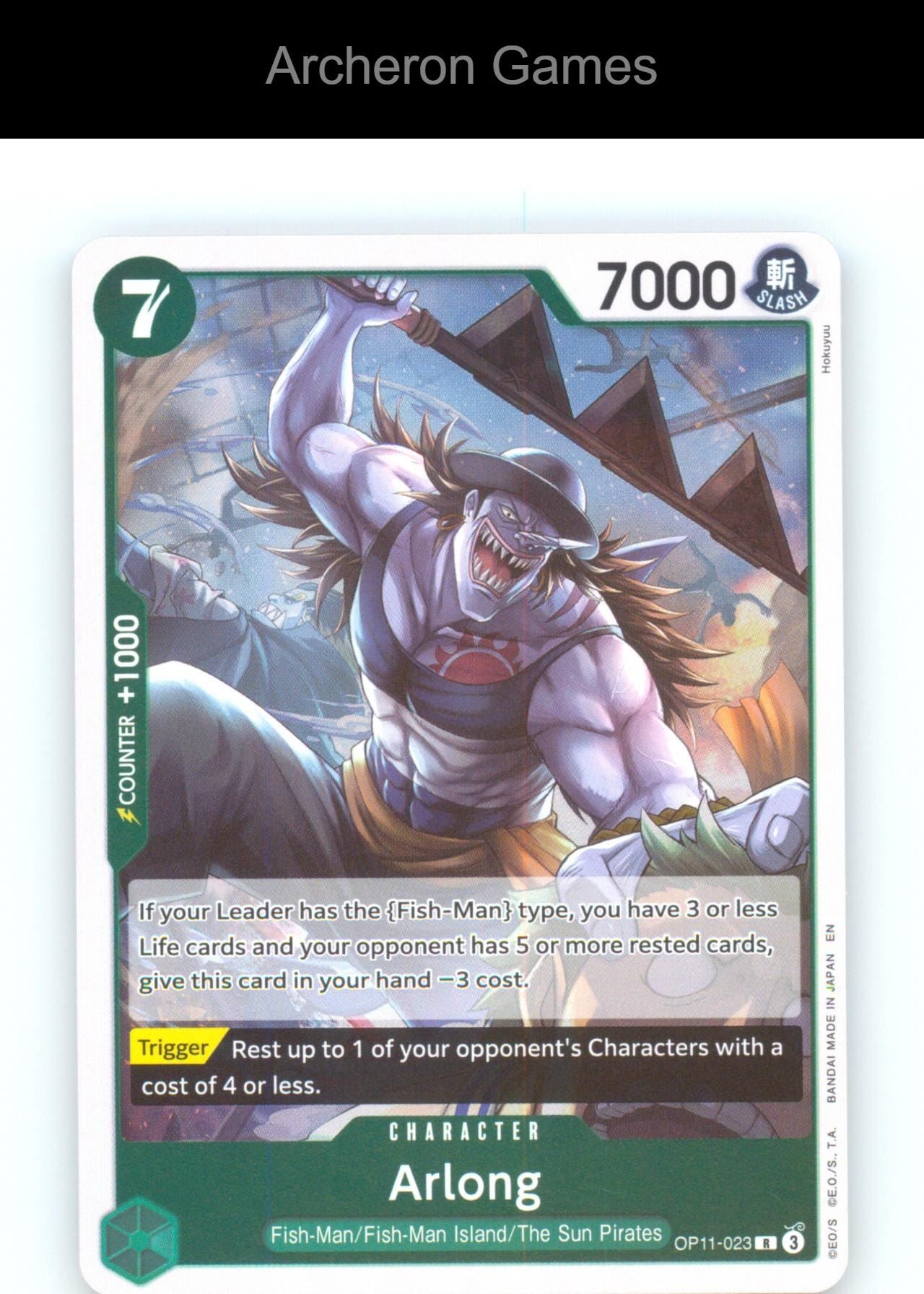 Arlong OP11-023 R One Piece Card NM/EX+ Foil