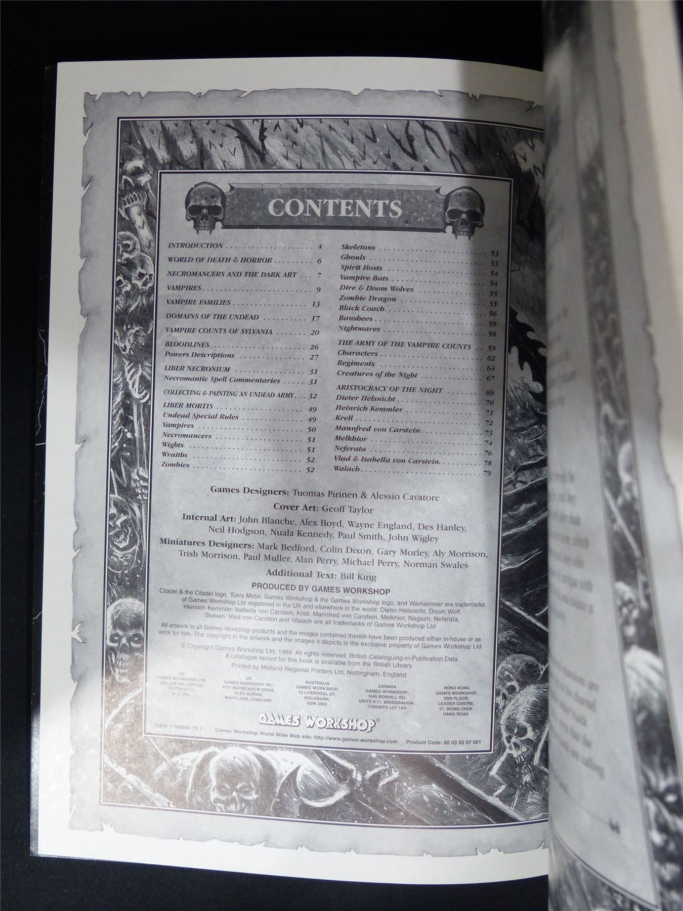 Warhammer Armies: Vampire Counts 5th Edition Softback 1999 - Warhammer Old World #1HB