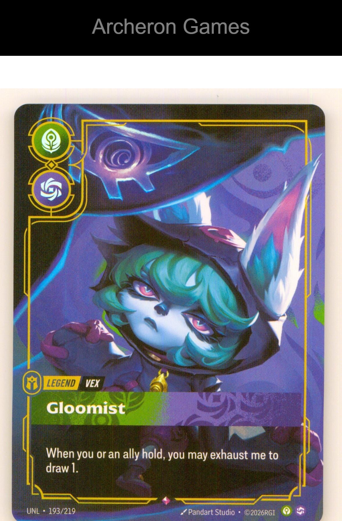Vex - Gloomist UNL 193/219 R Unleashed Riftbound Card