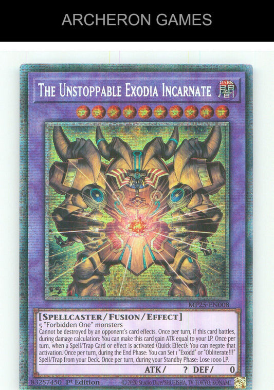 The Unstoppable Exodia Incarnate Starlight Rare YUGIOH Card 1st Edition