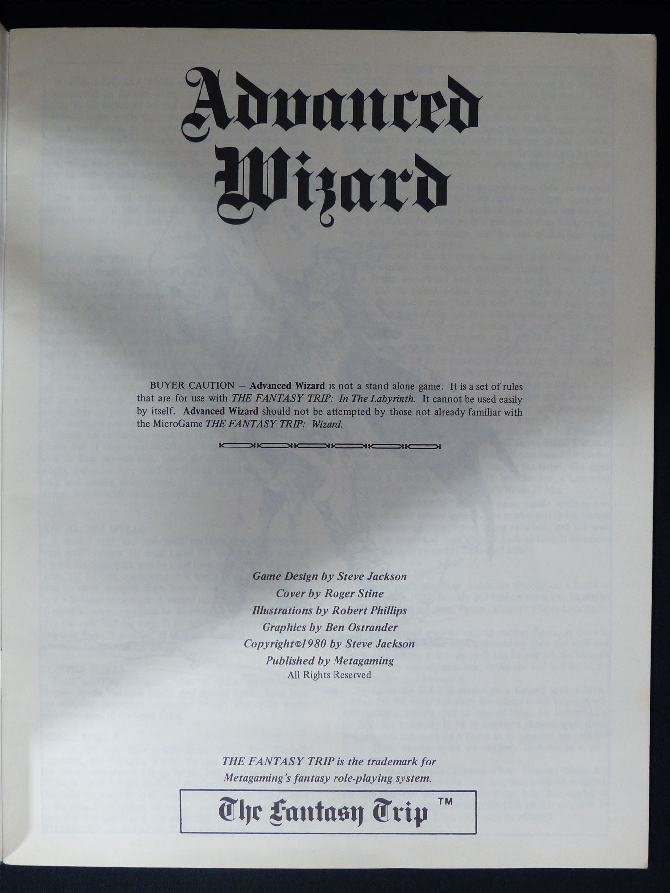 Advanced Wizard: The Fantasy Trip - Metagaming Booklet #2MS