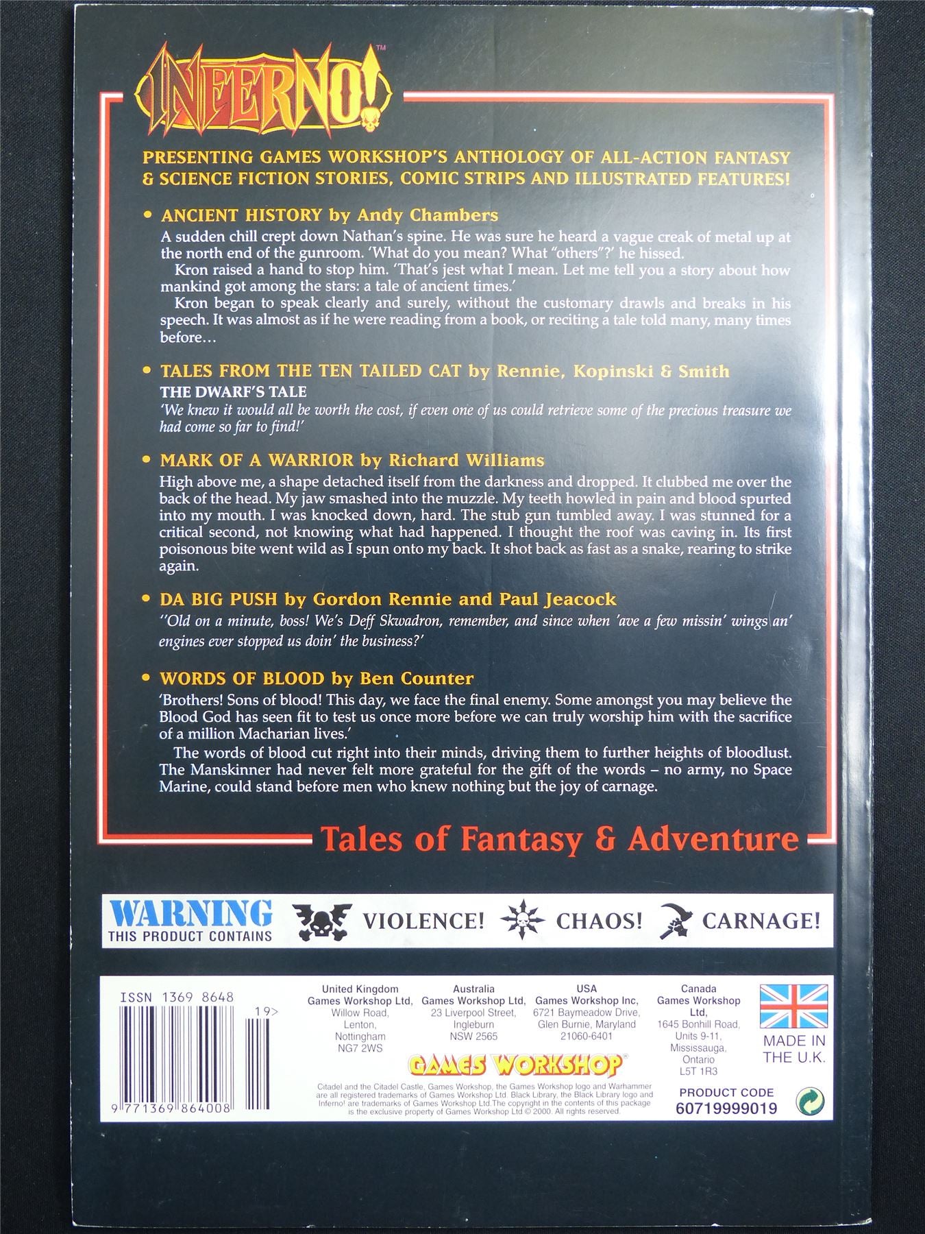 Inferno! Tales of Fantasy and Adventure #19 - Workshop Black Library Publication #1O7