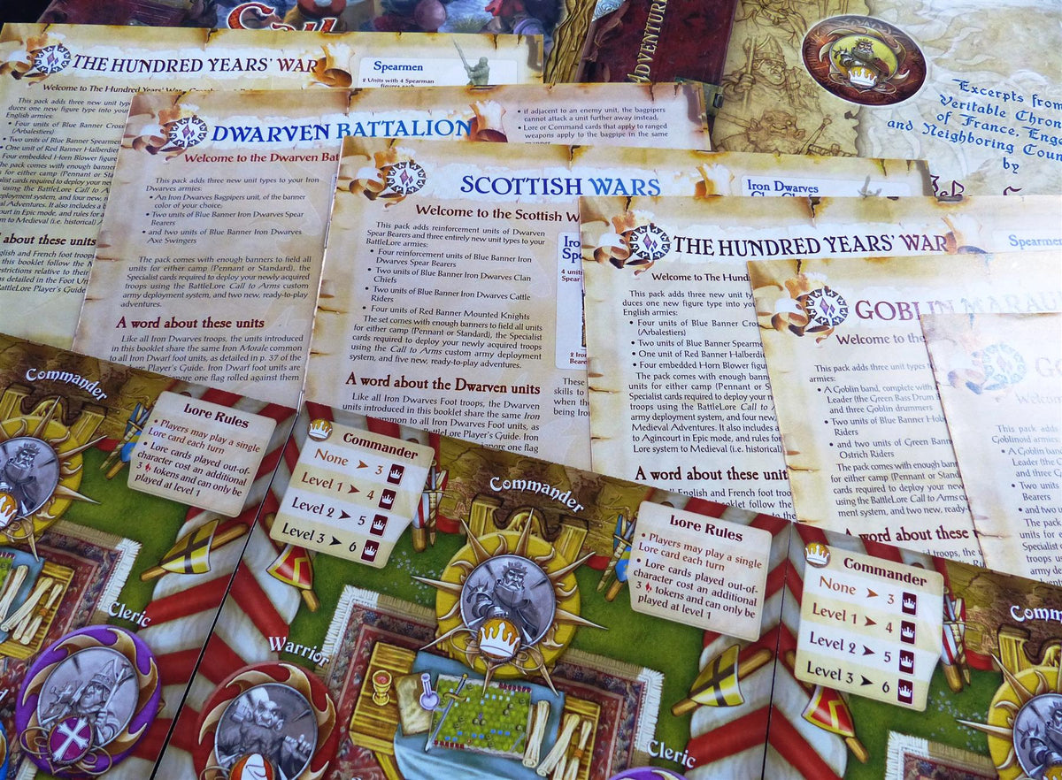 Battlelore 1st edition Game - Includes Call to Arms & Epic Expansions - Boardgame #36D