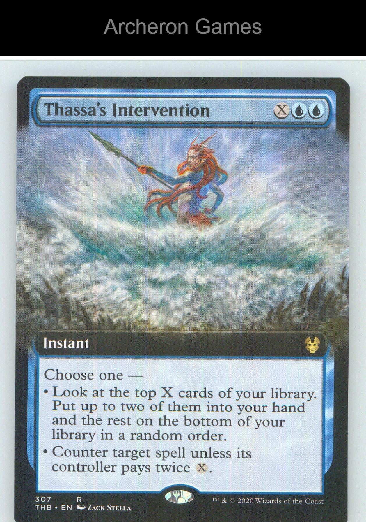 Thassa's Intervention (Extended Art) THB 307 R MTG Card NM/EX+