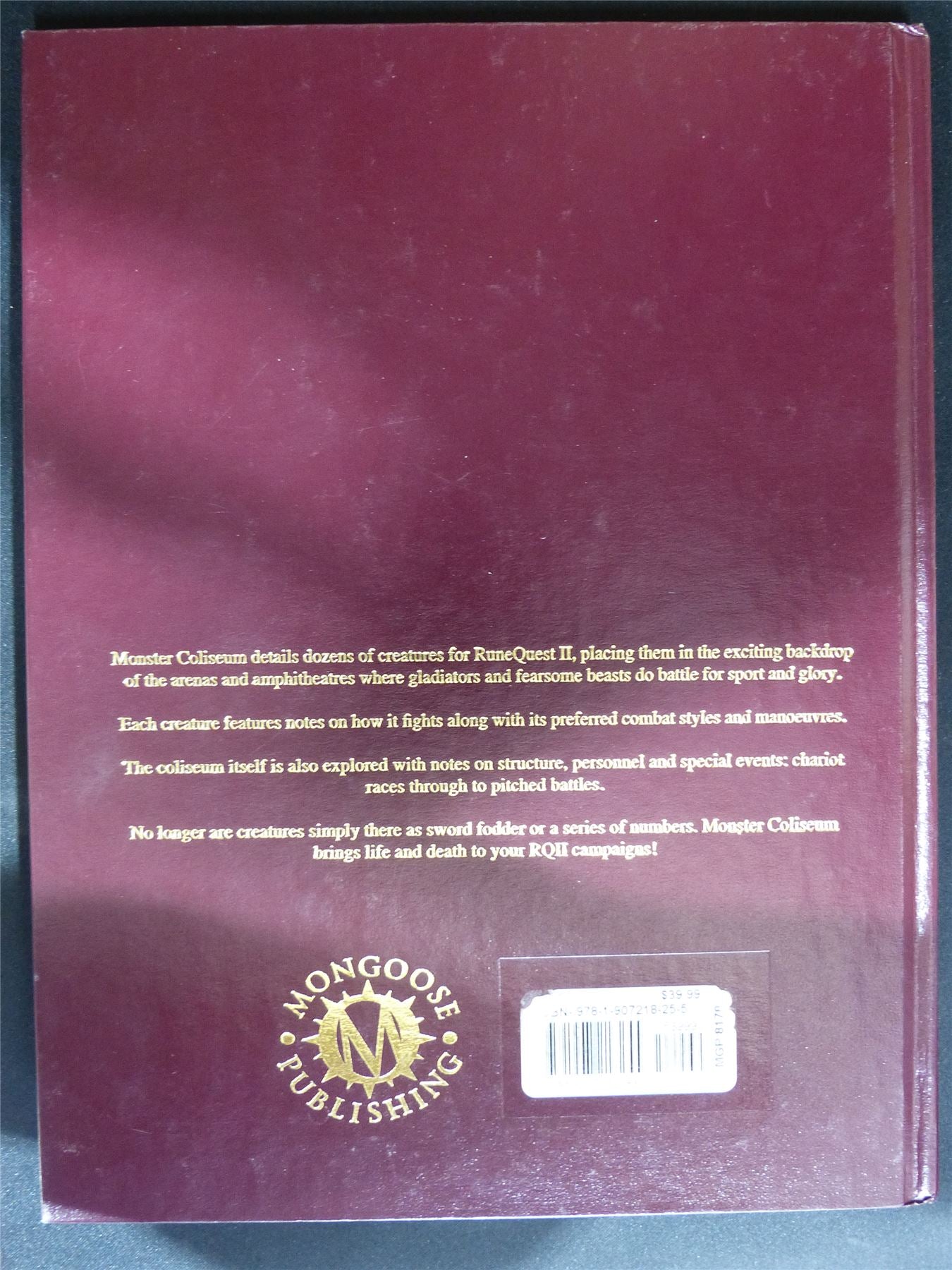 RuneQuest II: Monster Coliseum - Roleplaying Hardback #2M9