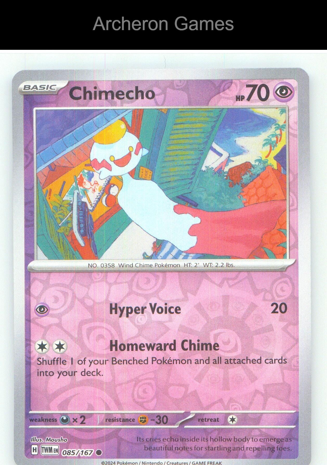 Pokemon Card Chimecho TWM 085/167 C Twilight Masquerade Reverse Holo