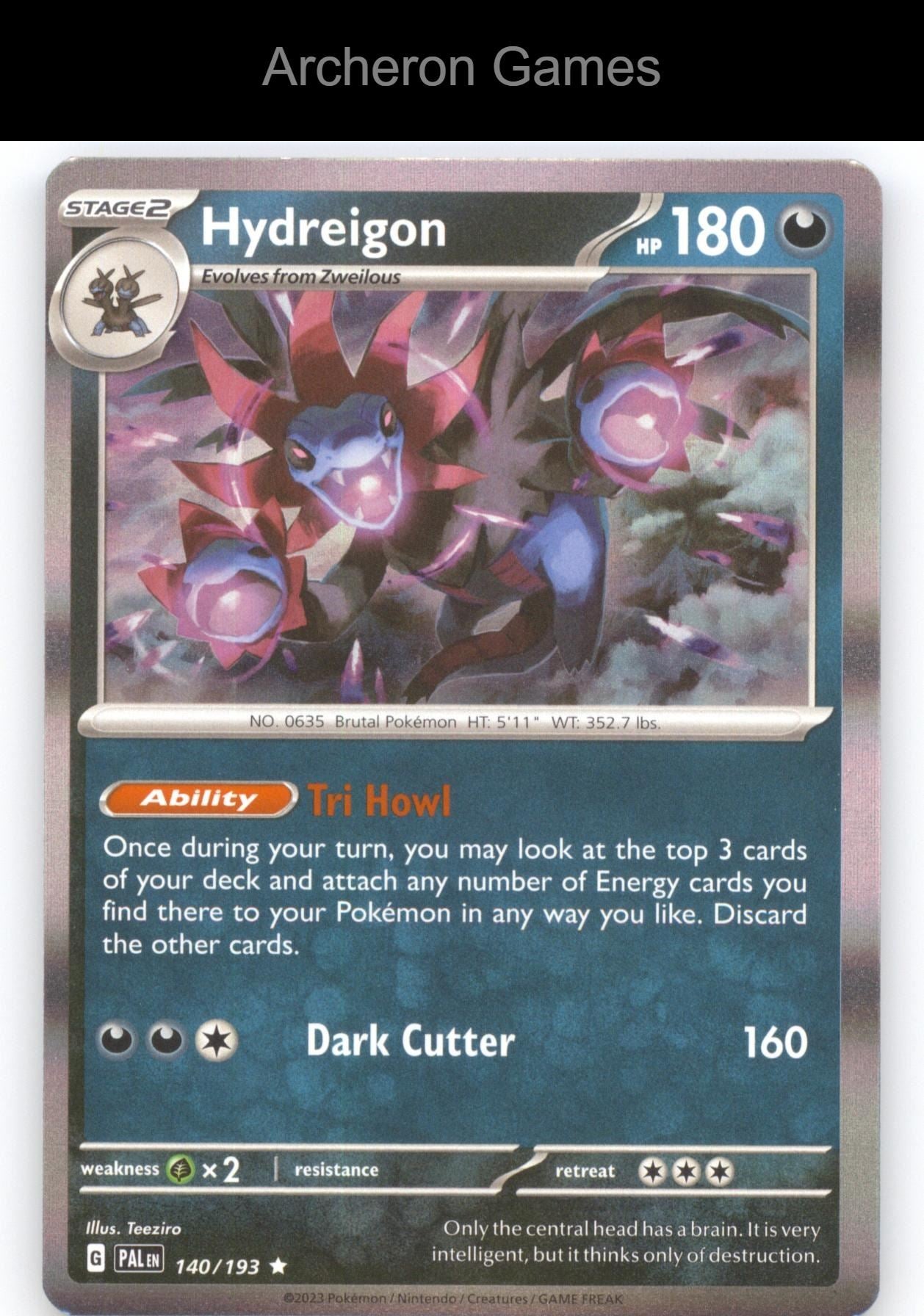 Pokemon Card Hydreigon (Holo) 140/193 R