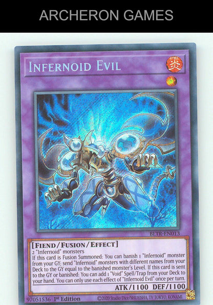 Infernoid Evil SEC YUGIOH Card