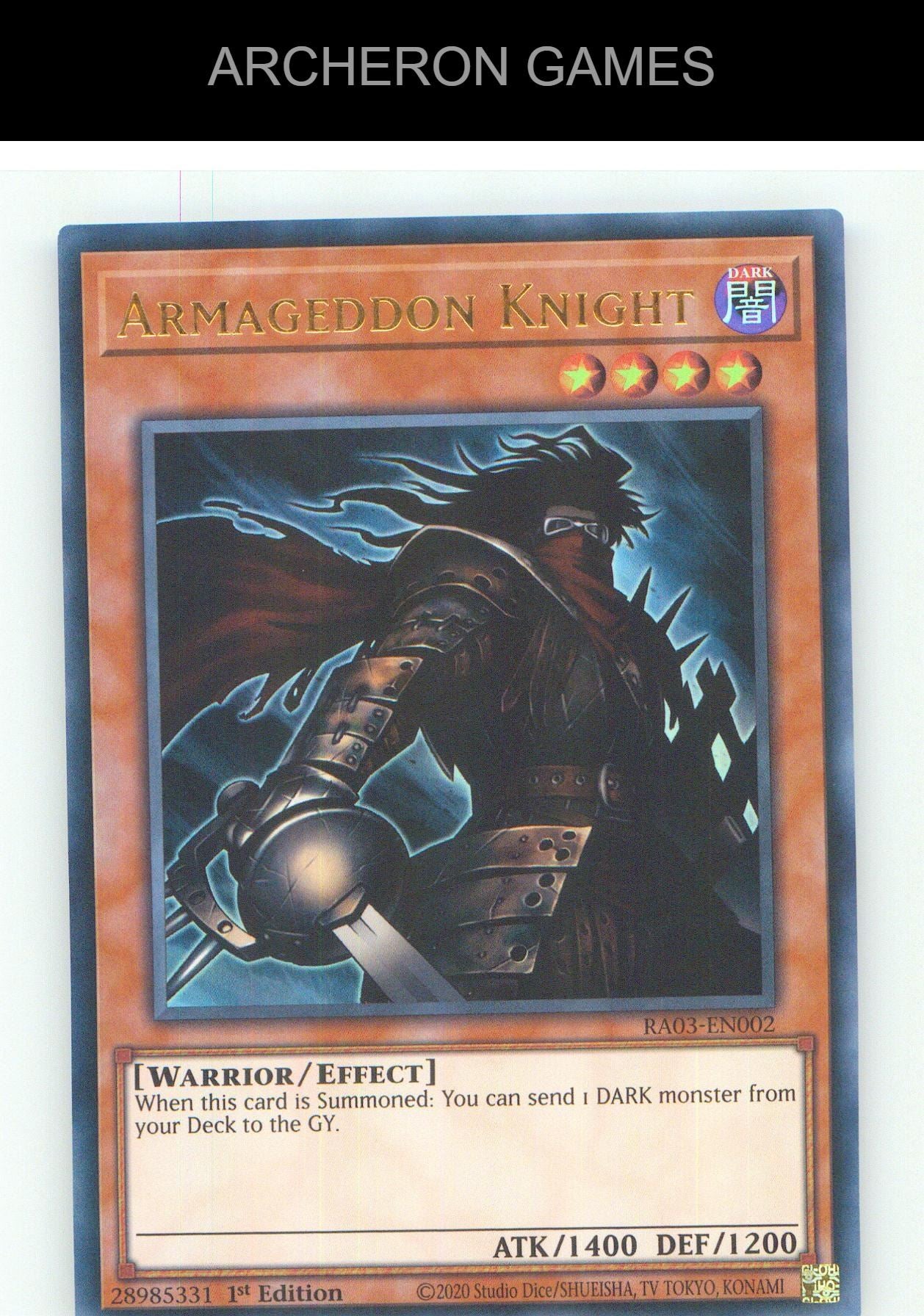Armageddon Knight (UR) UR YUGIOH Card 1st Edition