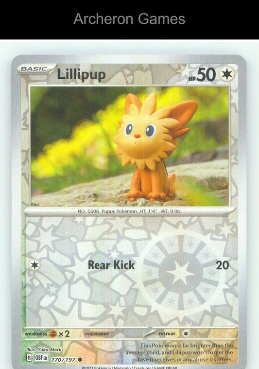 Pokemon Card Lillipup OBF 170/197 C Obsidian Flames Reverse Holo