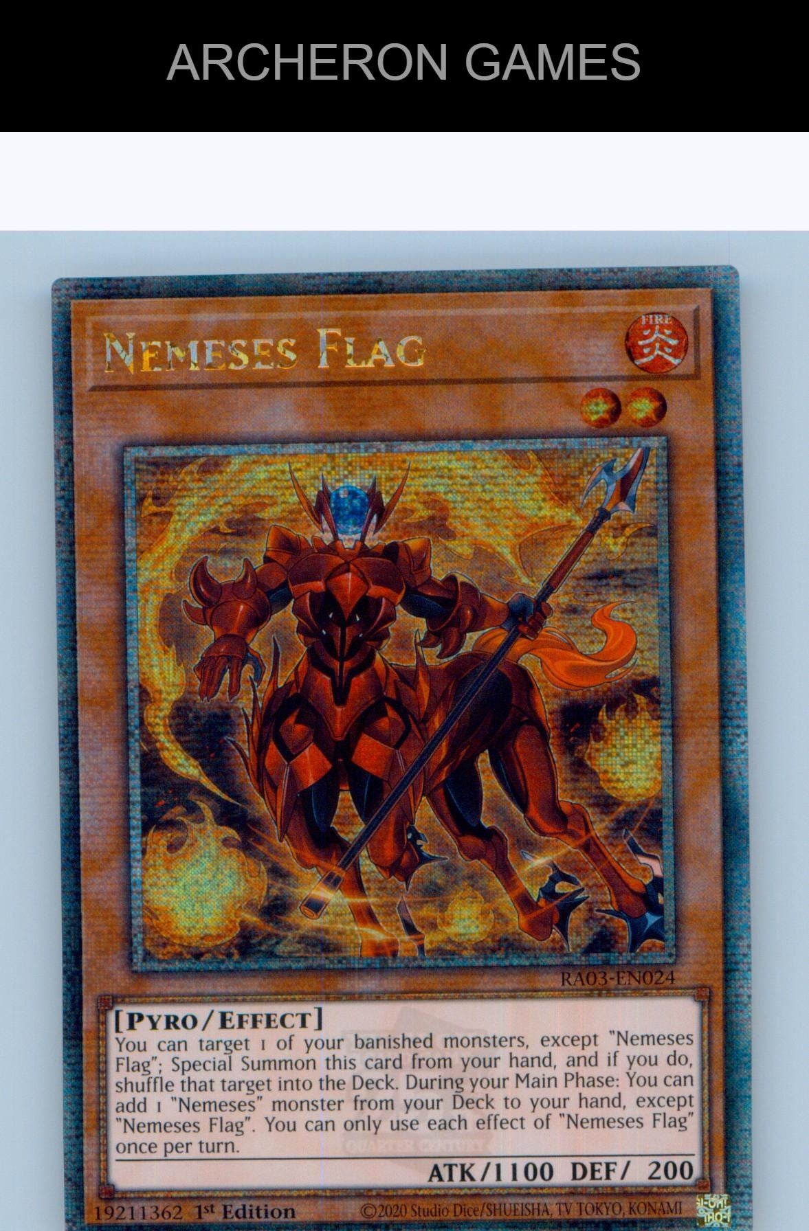 Nemeses Flag (Quarter Century Secret Rare) YUGIOH Card 1st Edition