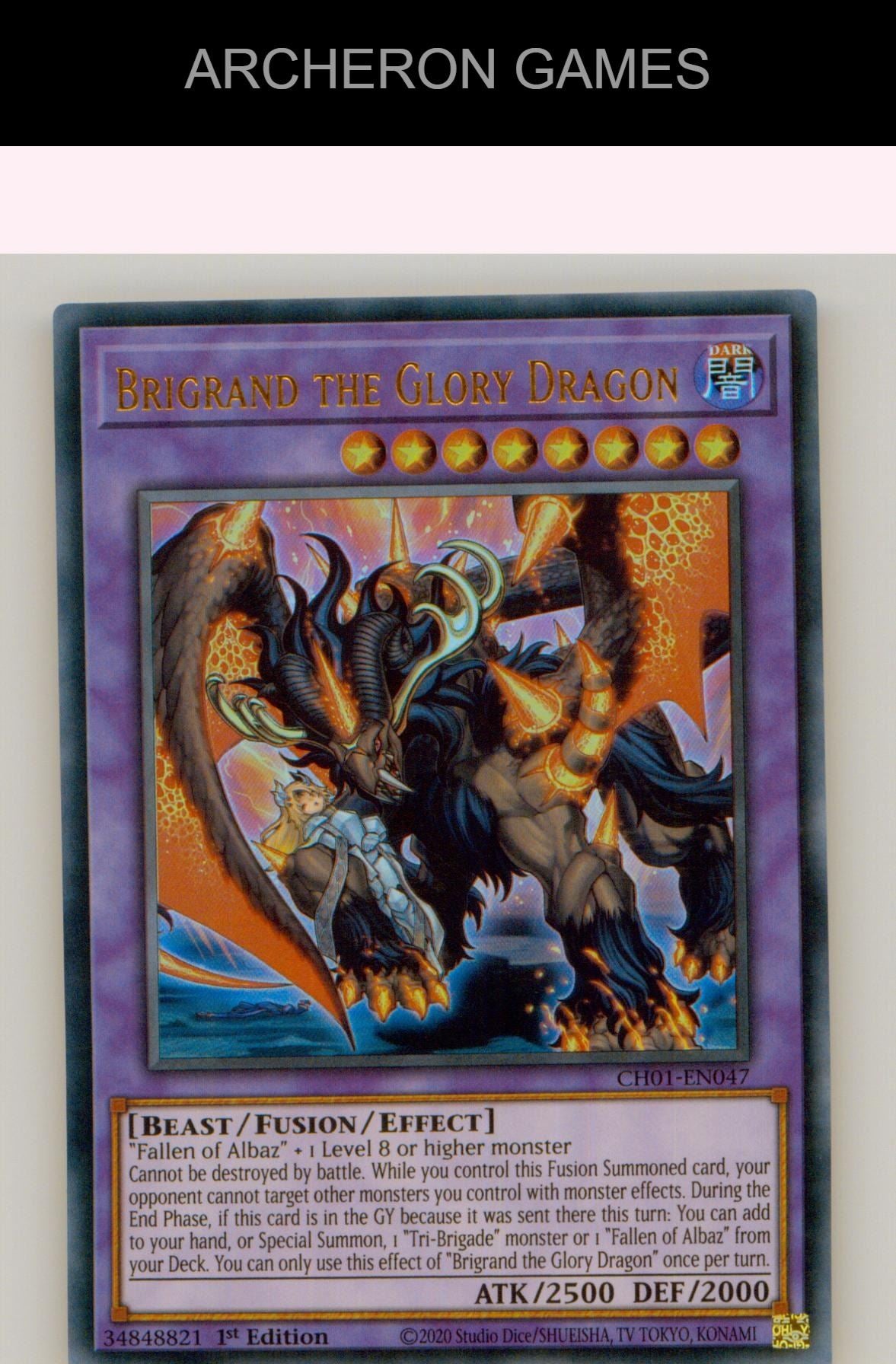 Brigrand the Glory Dragon Ultra Rare YUGIOH Card 1st Edition