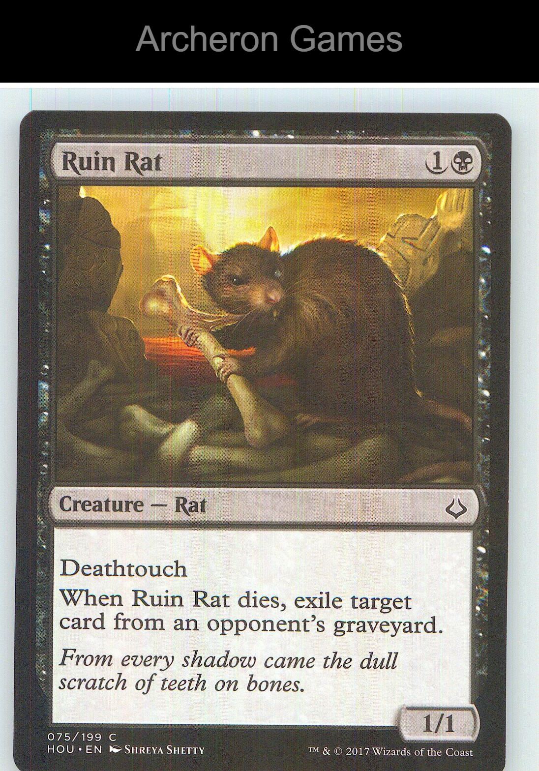 Ruin Rat HOU 75 C MTG Card NM/EX+