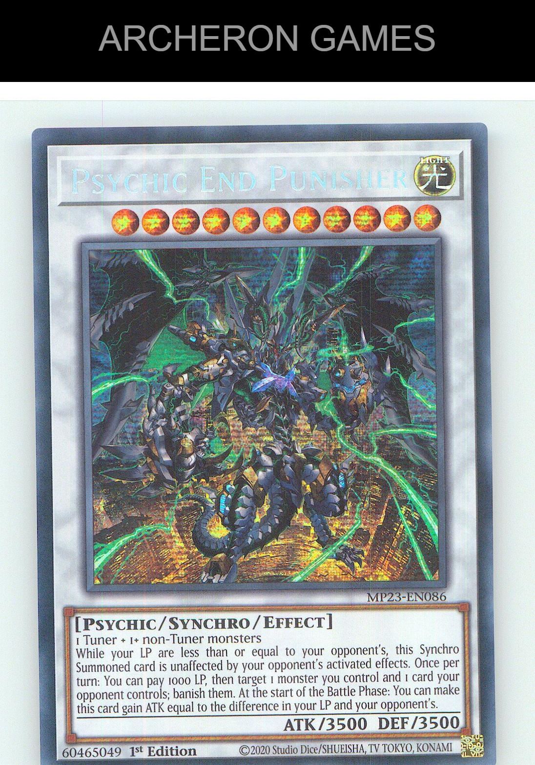 Psychic End Punisher Prismatic Secret Rare YUGIOH Card 1st Edition