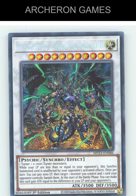 Psychic End Punisher Prismatic Secret Rare YUGIOH Card 1st Edition