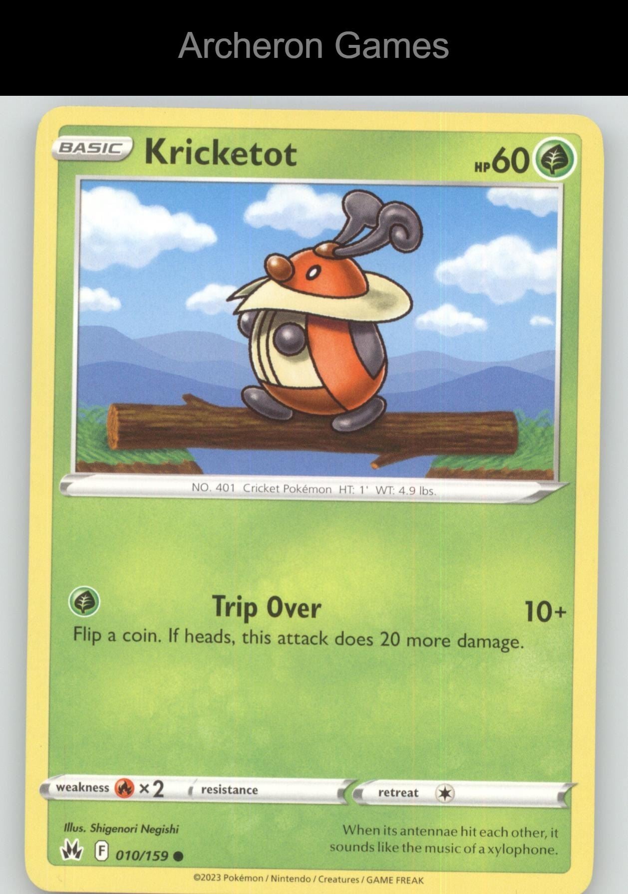 Pokemon Card Kricketot CRZ 010/159 C Crown Zenith