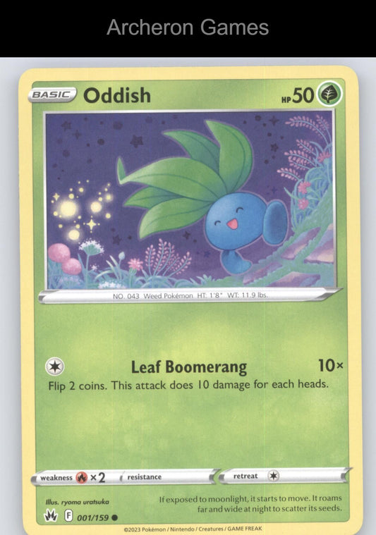 Pokemon Card Oddish CRZ 001/159 C Crown Zenith