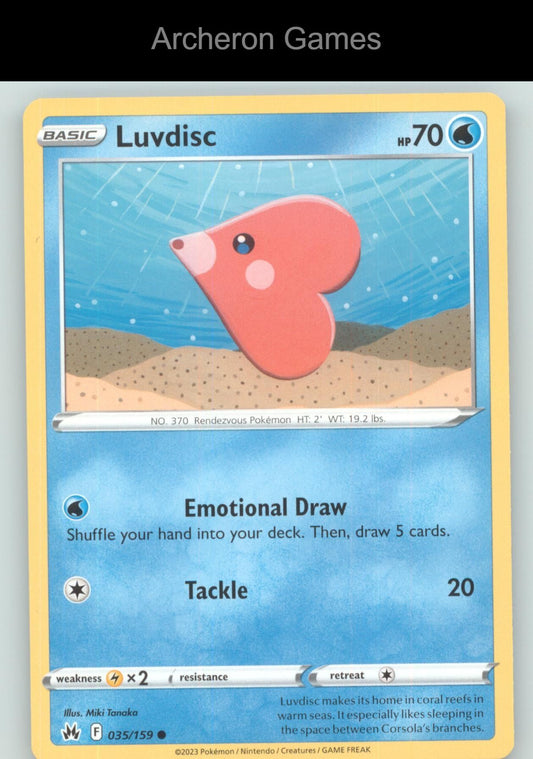 Pokemon Card Luvdisc CRZ 035/159 C Crown Zenith