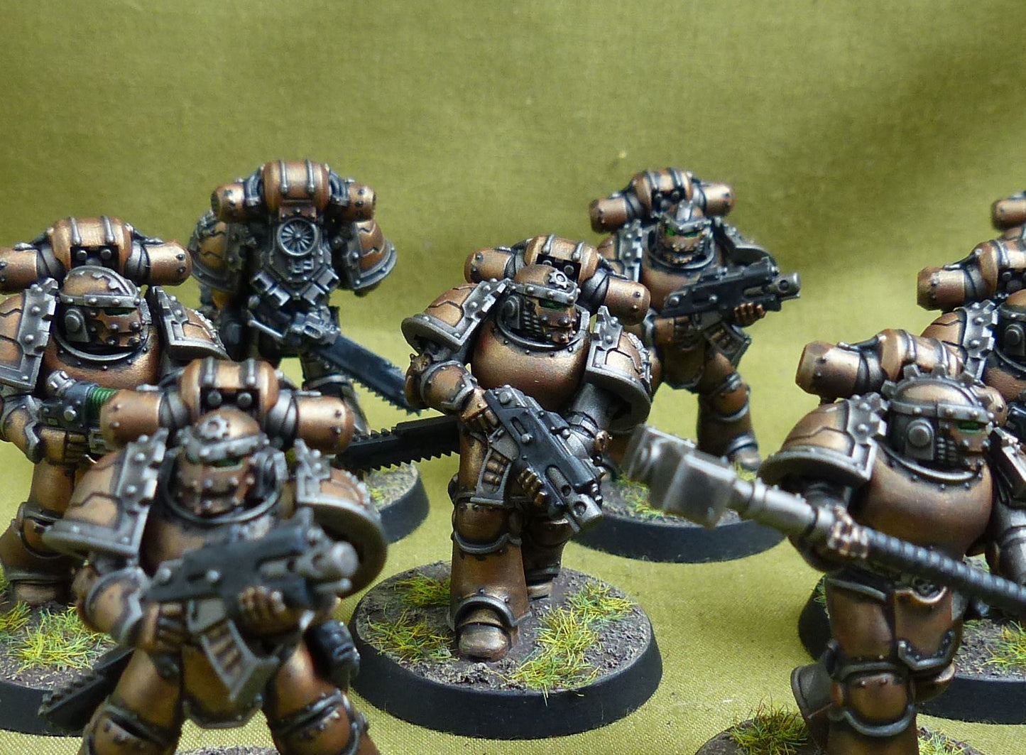 MKIII Tactical Squad with Upgrades set of 10 painted - Iron Hands - Warhammer Horus Heresy #2M7