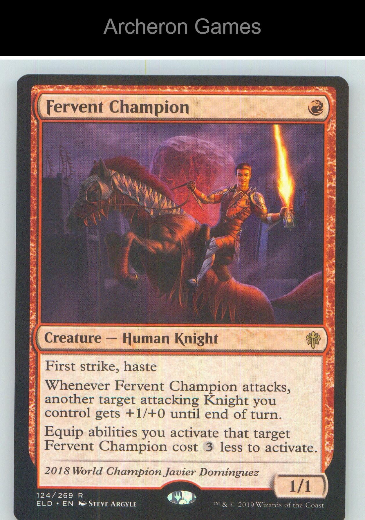 Fervent Champion ELD 124 R MTG Card NM/EX+