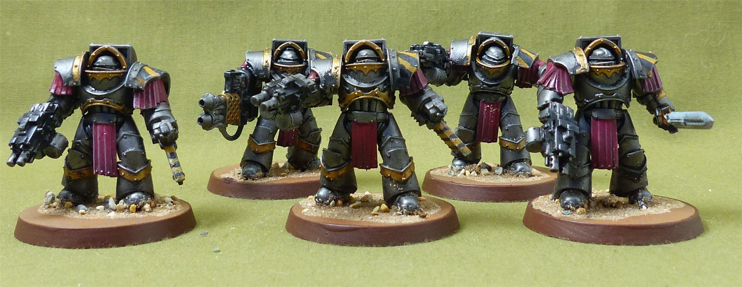 Cataphractii Terminators set of 5 painted - Iron Hands - Warhammer Horus Heresy #9H8