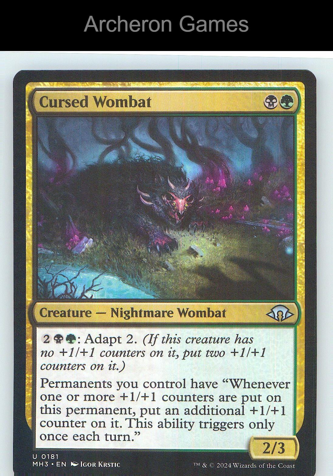 Cursed Wombat MH3 181 UC MTG Card NM/EX+