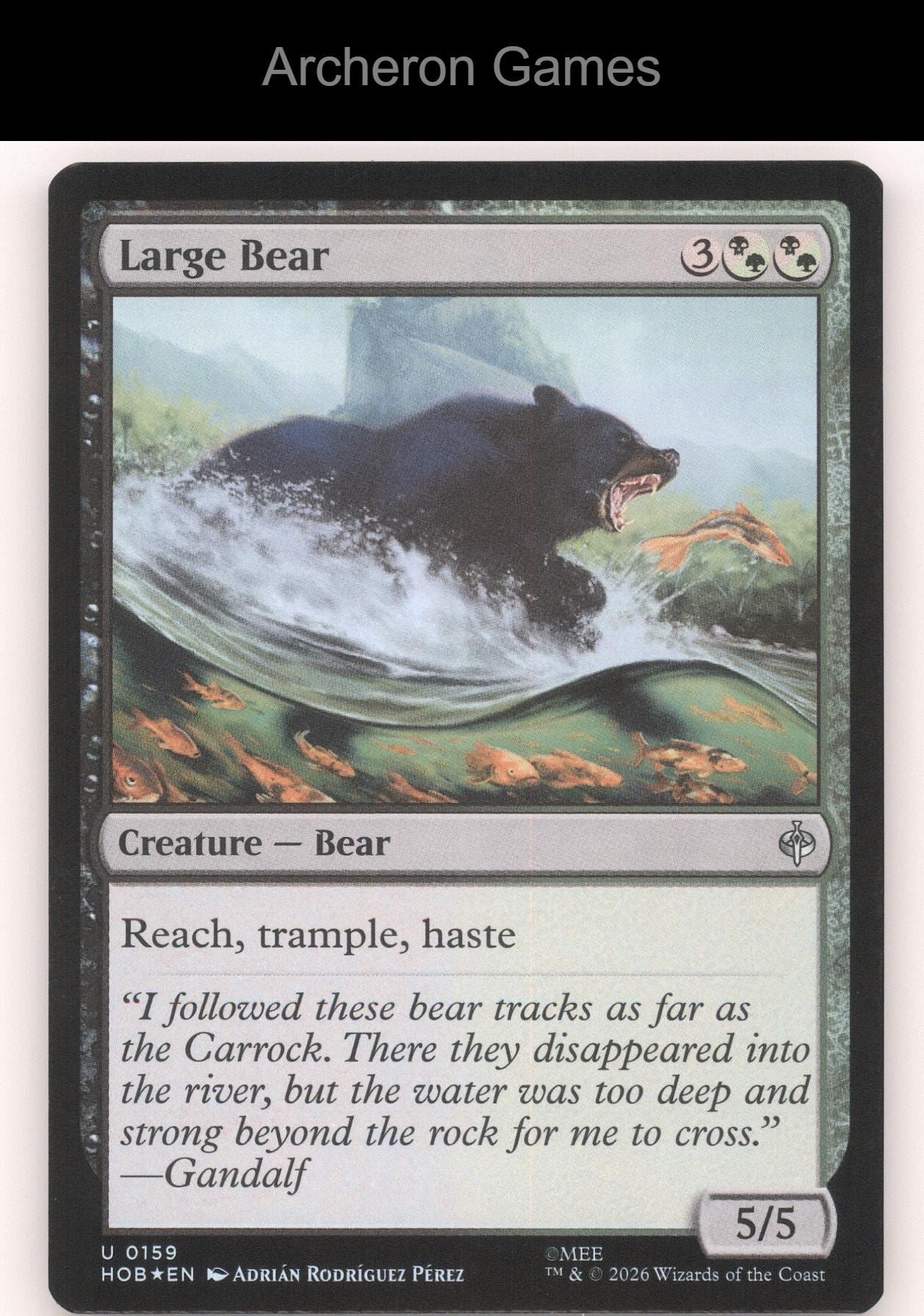 Large Bear HOB 159 UC MTG Card The Hobbit