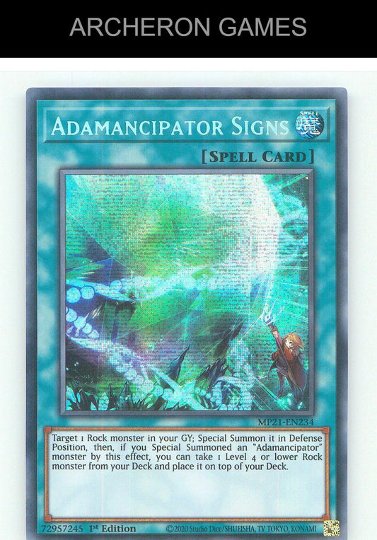 Adamancipator Signs Prismatic Secret Rare YUGIOH Card 1st Edition
