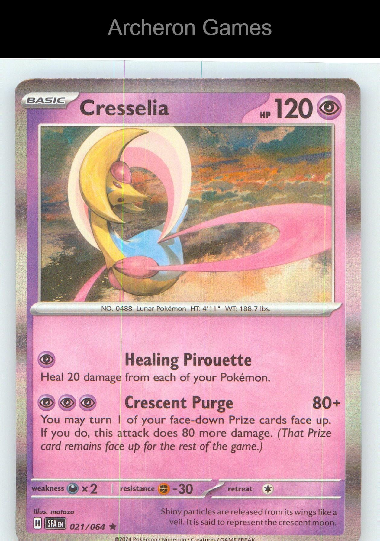 Pokemon Card Cresselia SFA 021/064 R Shrouded Fable Holo