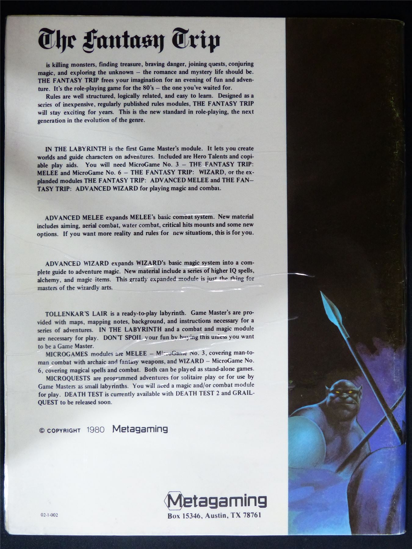 In The Labyrinth Game Master's Module: The Fantasy Trip - Metagaming Booklet #2MT
